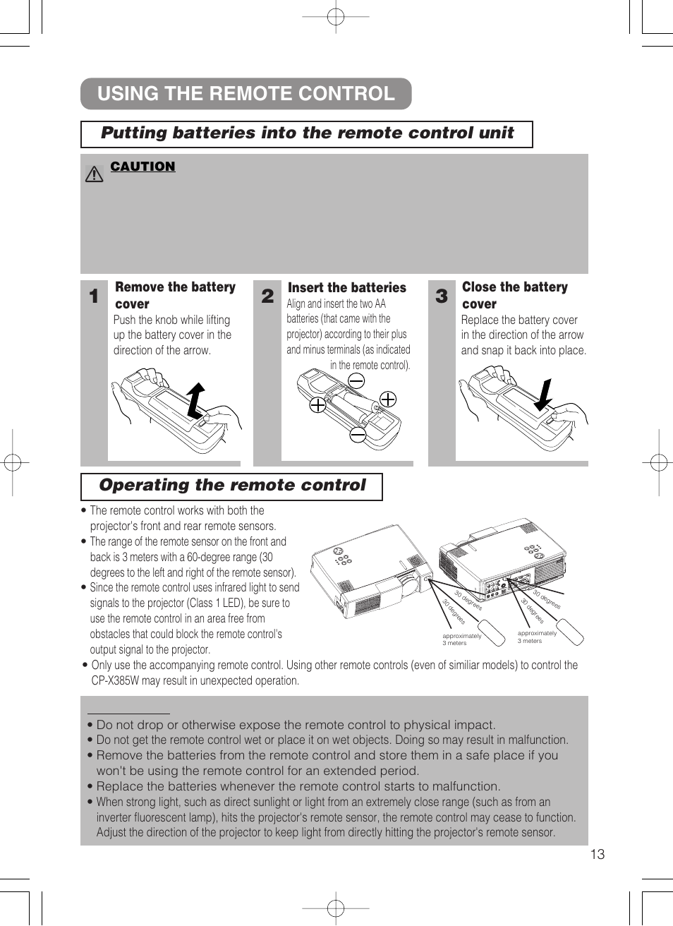 Using the remote control, 23 using the remote control | 3M MP8749 User Manual | Page 14 / 41