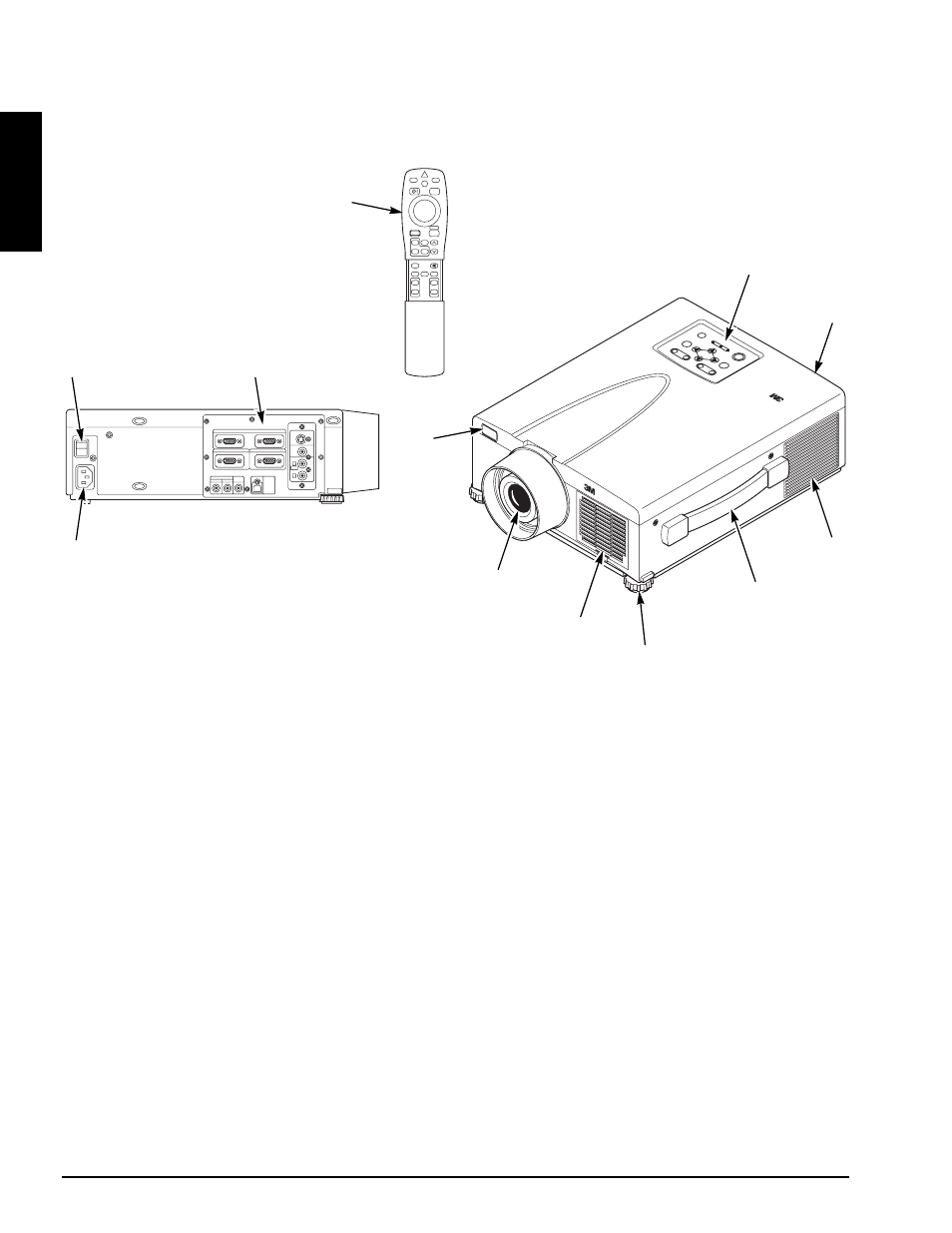 2 part identification list, English | 3M MP8670 User Manual | Page 9 / 38