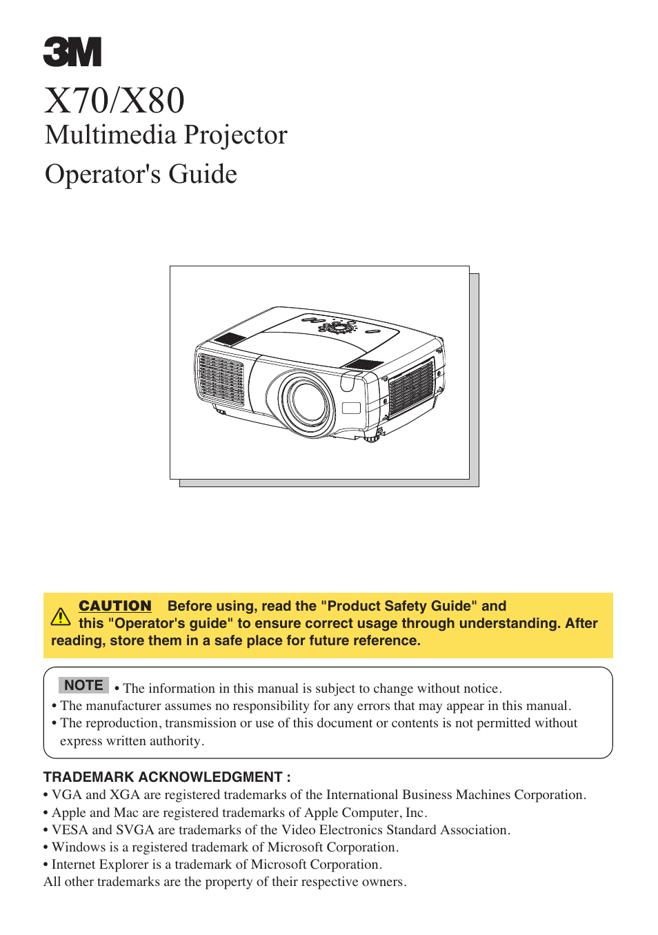 3M X70 User Manual | 49 pages