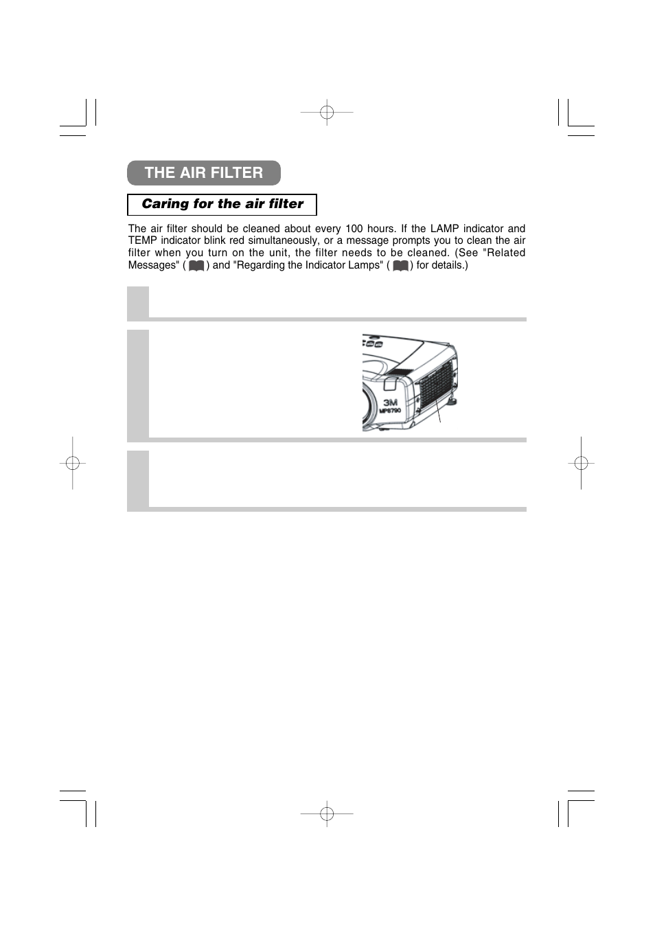 The air filter | 3M MP8790CN User Manual | Page 36 / 44