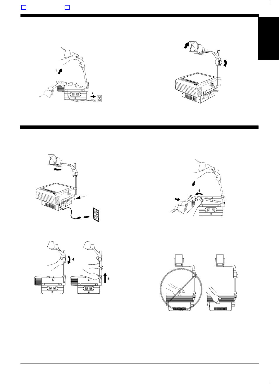 Set up projector, Fold down projector | 3M 9800 User Manual | Page 7 / 15