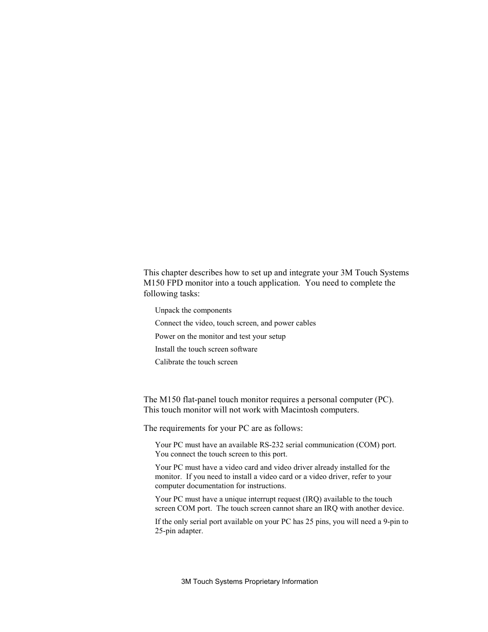 System requirements, Setting up your m150 fpd monitor | 3M M150 User Manual | Page 15 / 37