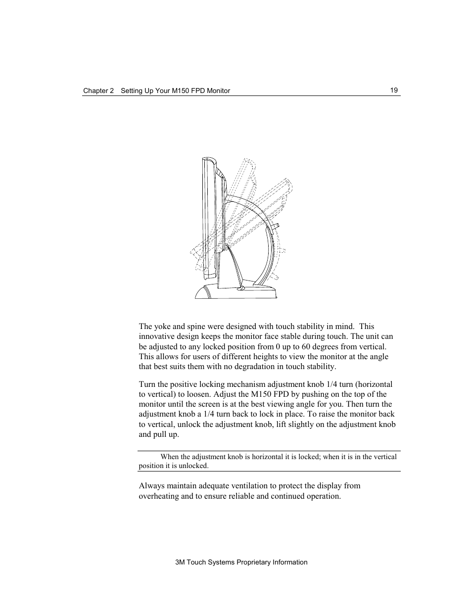 Adjusting the viewing angle | 3M M150 User Manual | Page 19 / 37