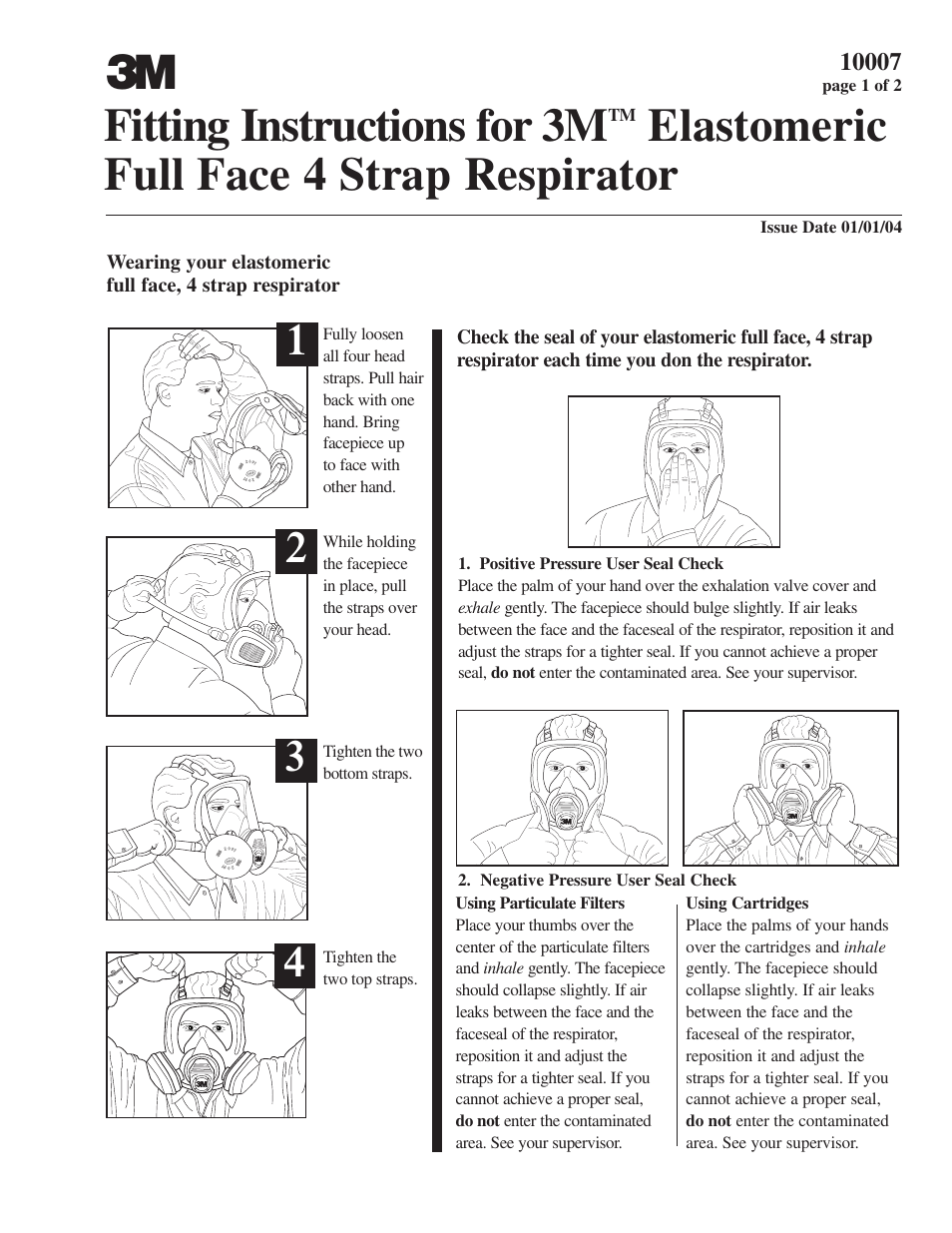 3M Strap Respirator User Manual | 2 pages
