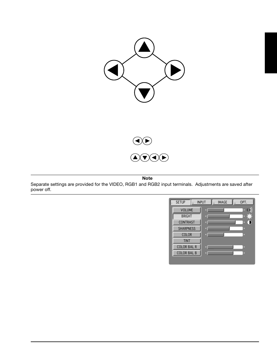 6 menu navigation, Menu navigation, Menu | Factory default setting, English | 3M MP8770 User Manual | Page 16 / 39