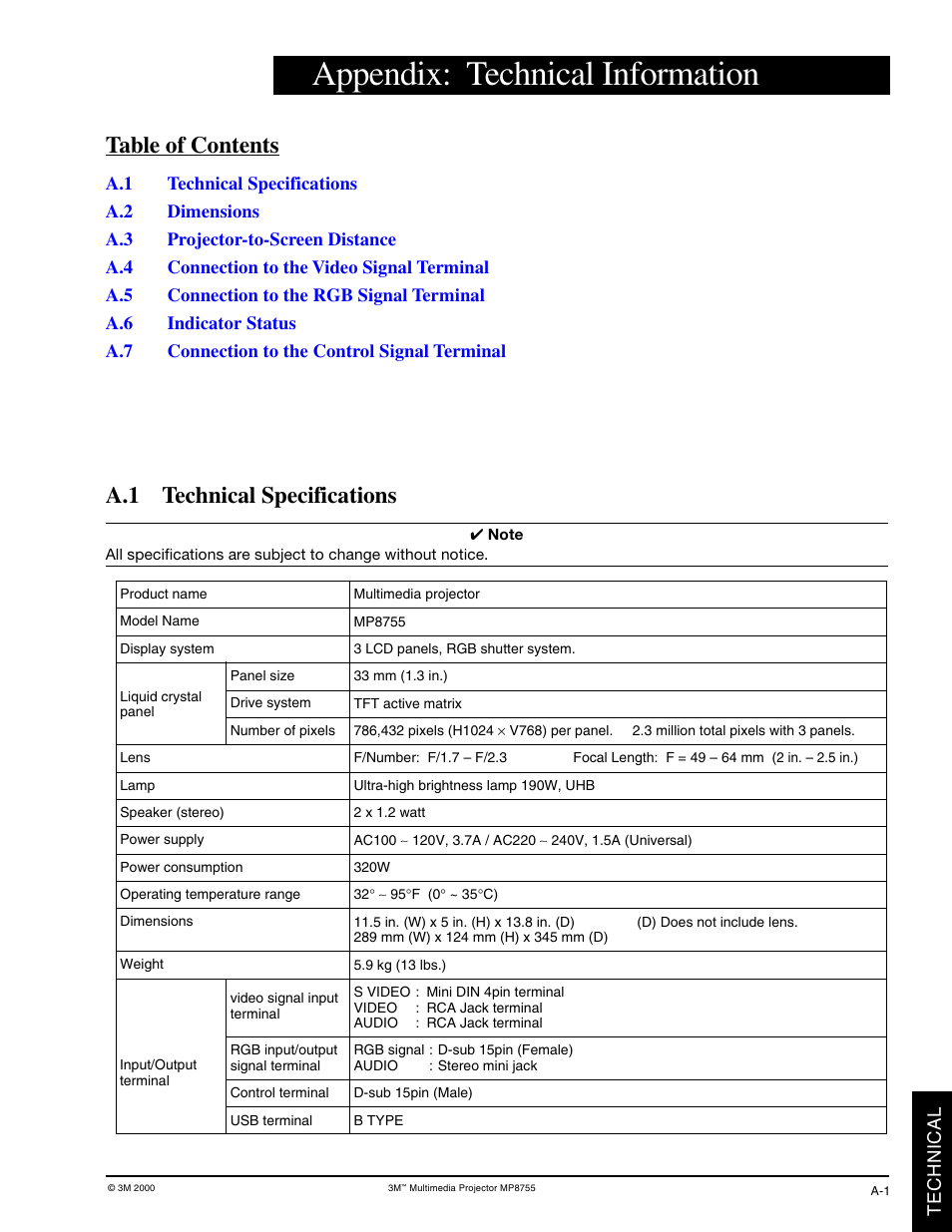 3M MP8770 User Manual | Page 27 / 39