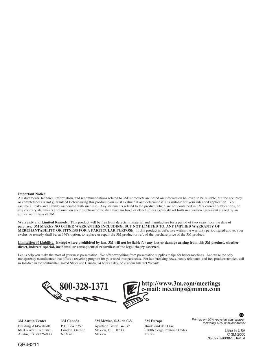 3M MP8770 User Manual | Page 39 / 39