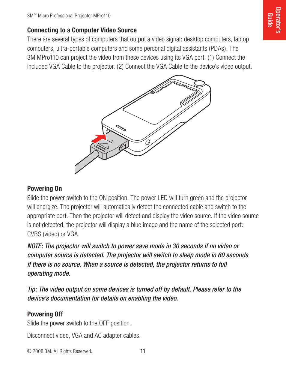 3M MPro110 User Manual | Page 11 / 20