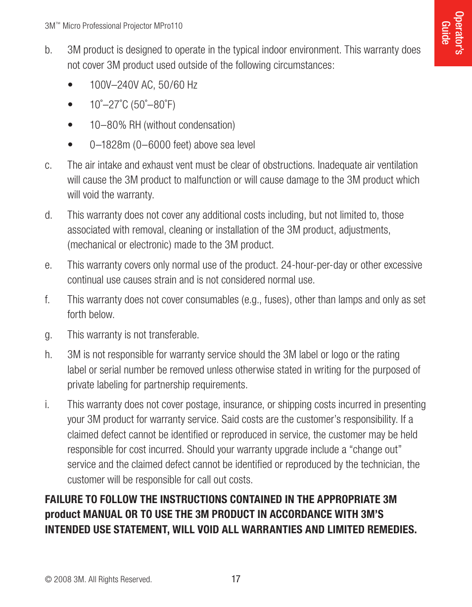 3M MPro110 User Manual | Page 17 / 20