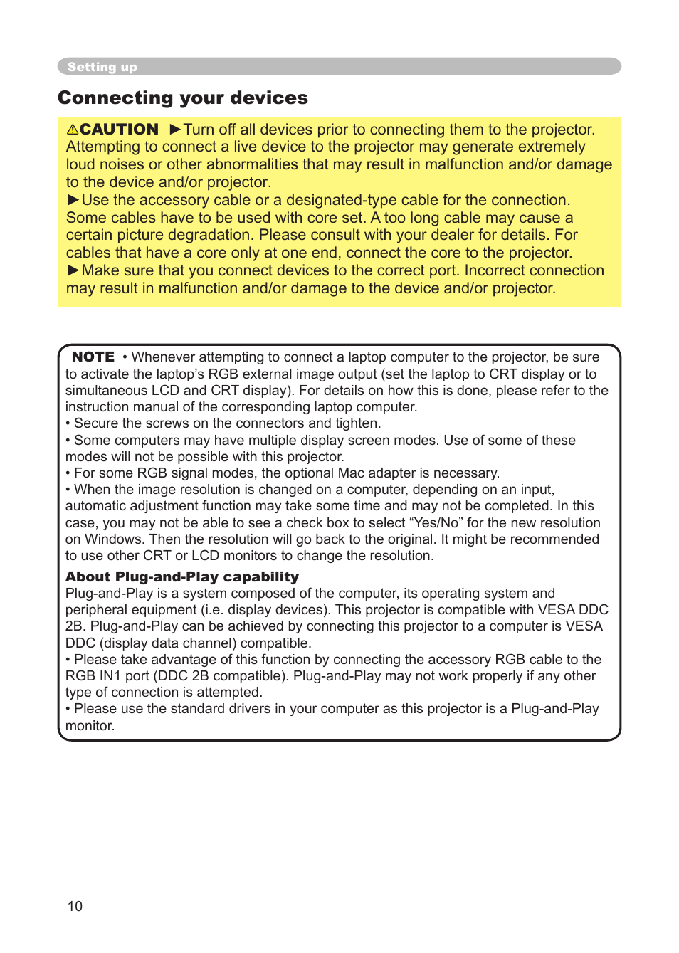 Connecting your devices | 3M X68 User Manual | Page 10 / 51
