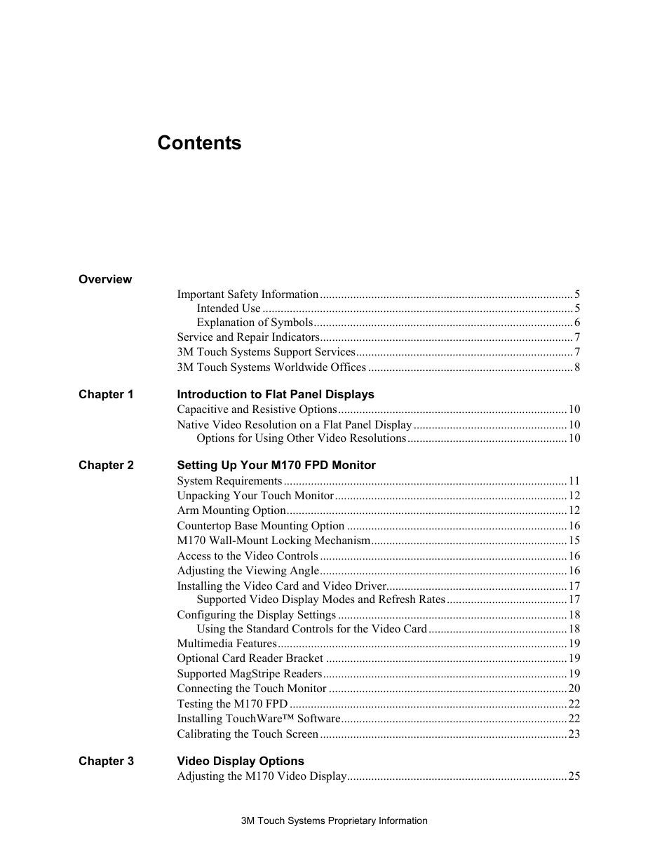 3M MicroTouch M170 User Manual | Page 3 / 33