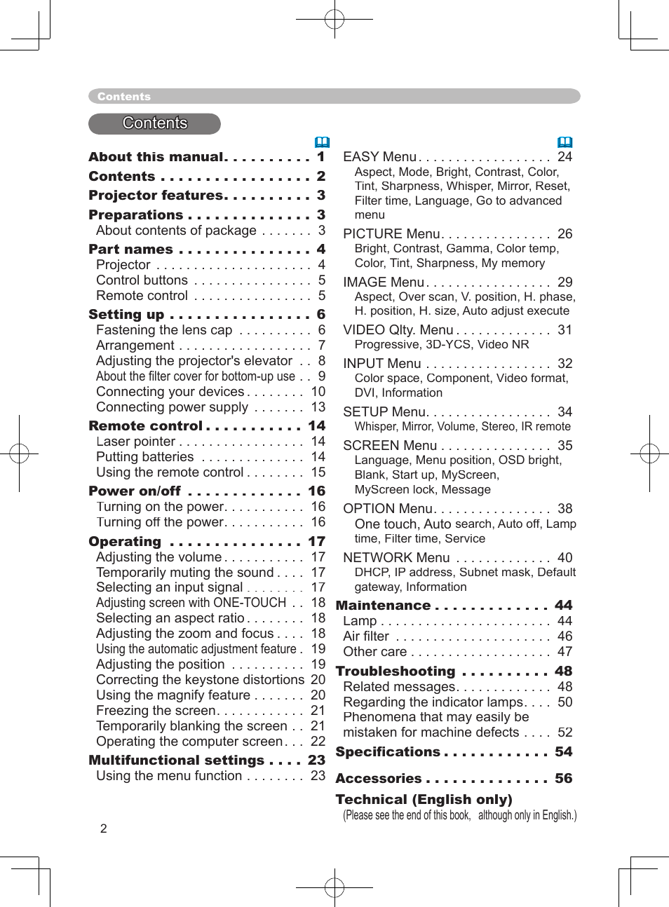 3M X75 User Manual | Page 2 / 57