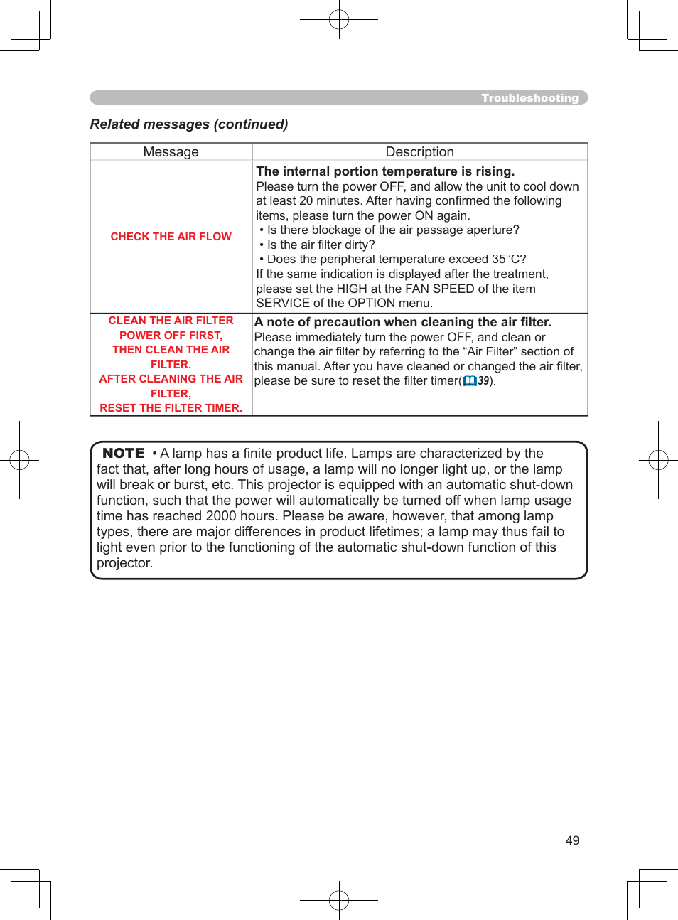 3M X75 User Manual | Page 49 / 57