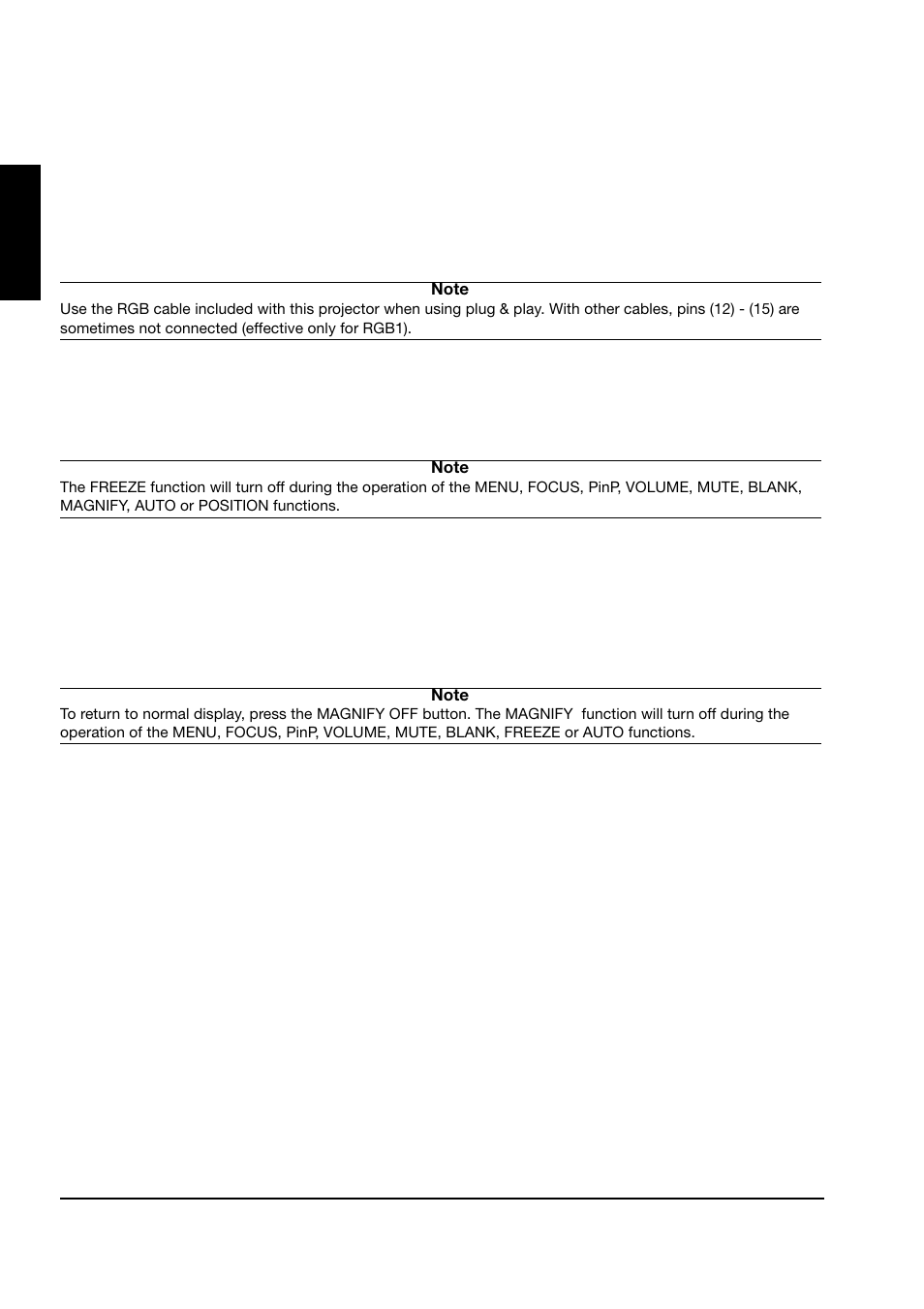 2 plug & play function, 3 freeze function, 4 magnify function | 5 picture-in-picture | 3M MP8745 User Manual | Page 15 / 39