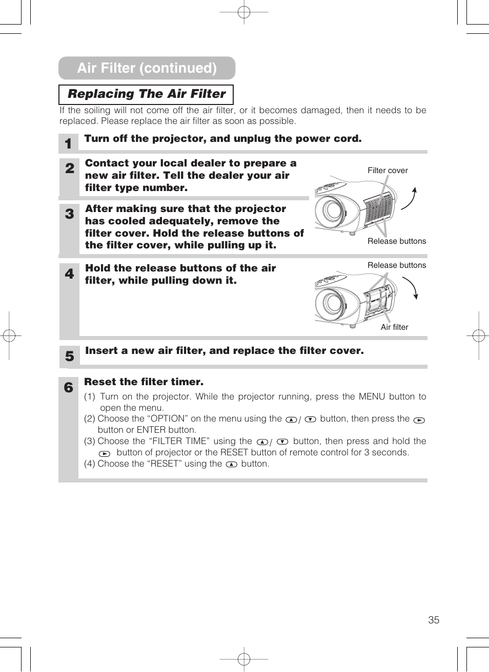 5air filter (continued) | 3M S10 User Manual | Page 35 / 45