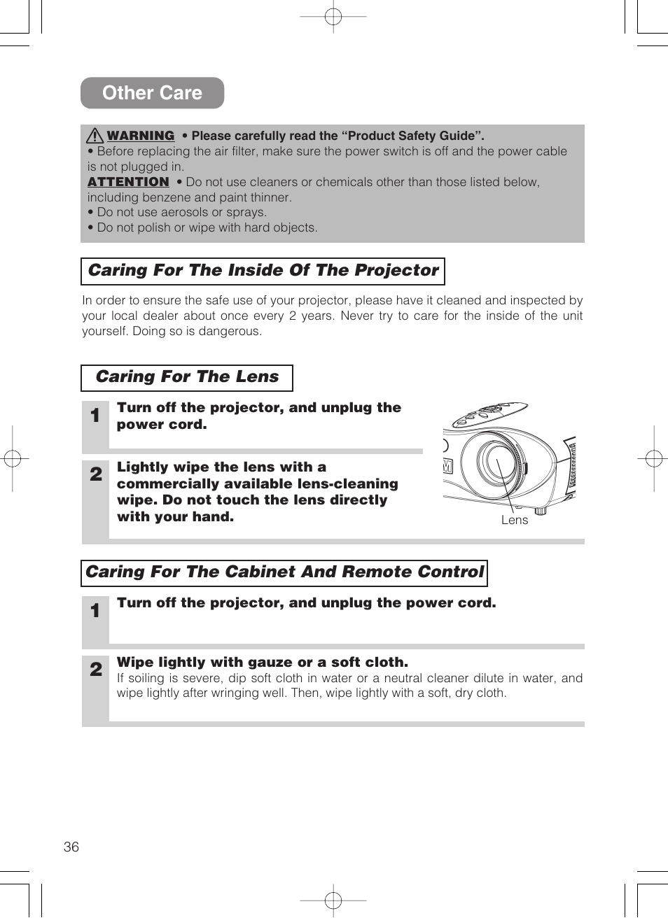 Other care | 3M S10 User Manual | Page 36 / 45