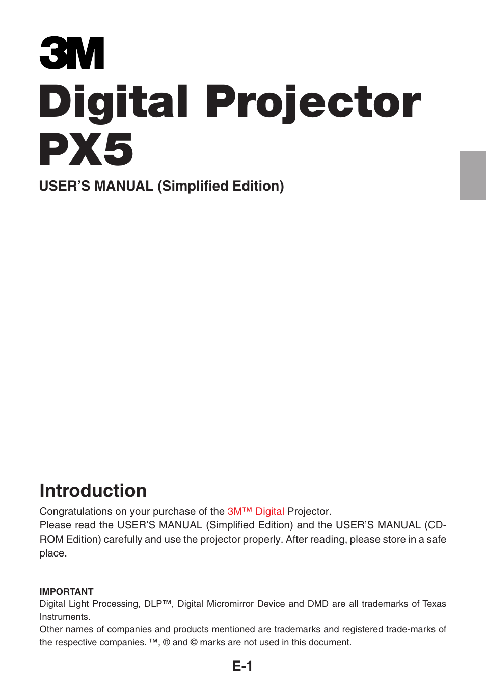 3M PX5 User Manual | 95 pages