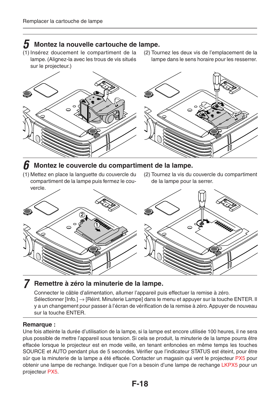 F-18 | 3M PX5 User Manual | Page 37 / 95