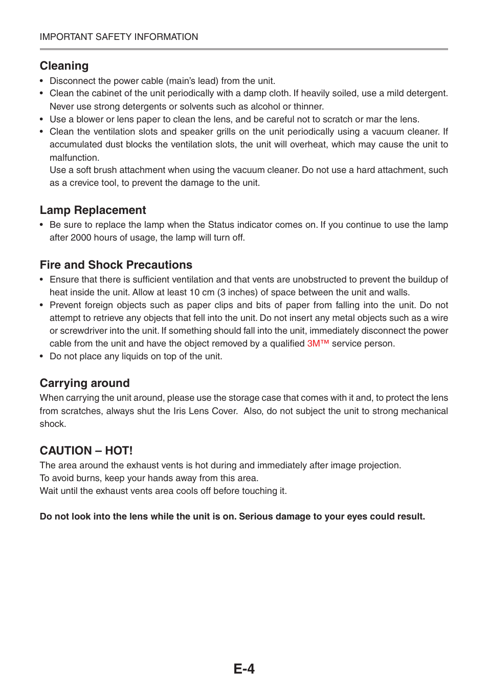 3M PX5 User Manual | Page 4 / 95