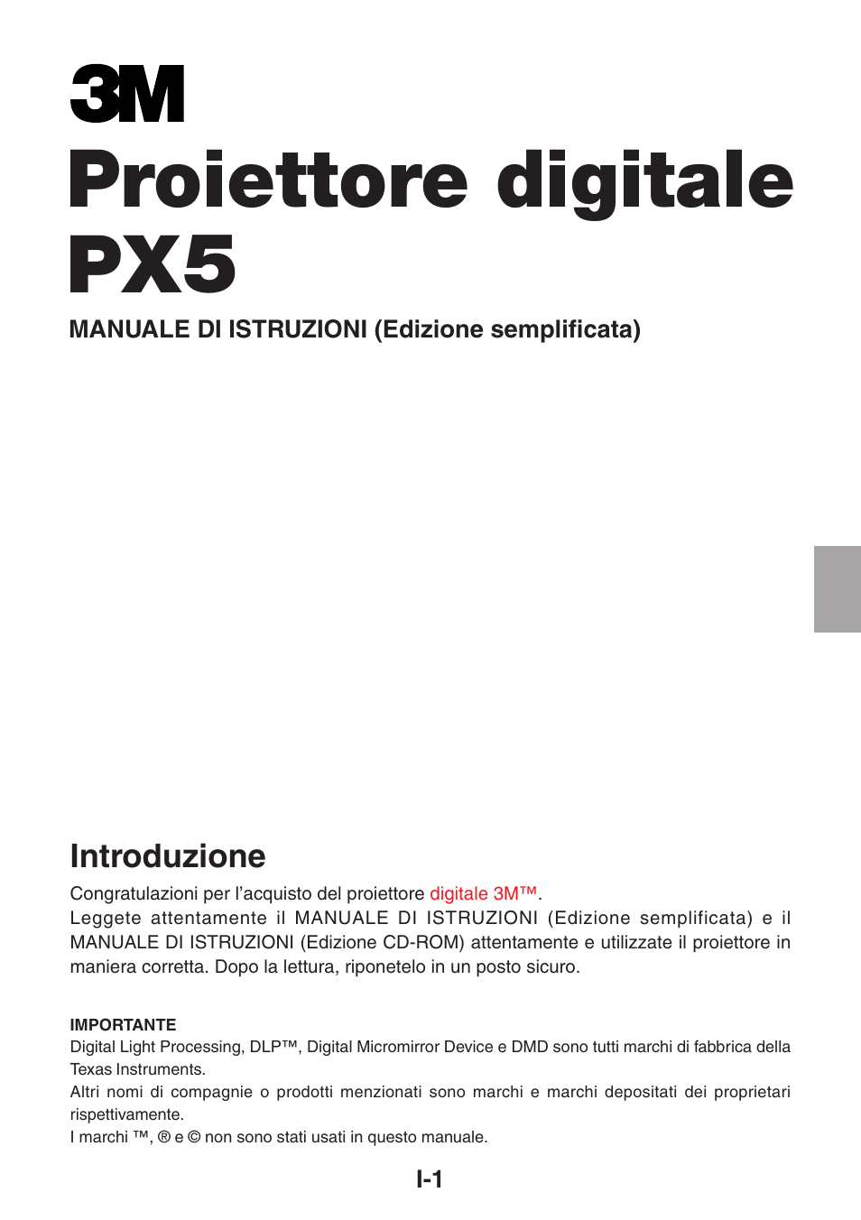 Proiettore digitale px | 3M PX5 User Manual | Page 58 / 95