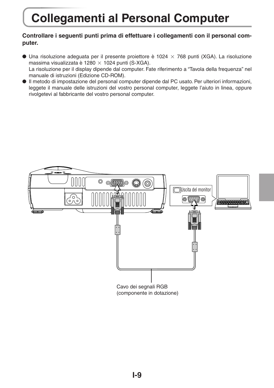 Collegamenti al personal computer | 3M PX5 User Manual | Page 66 / 95