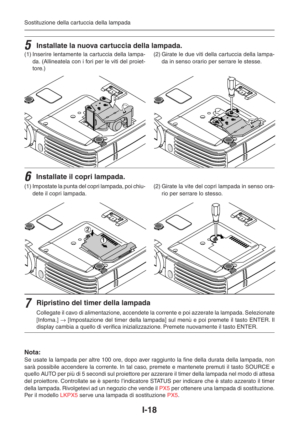 I-18 | 3M PX5 User Manual | Page 75 / 95