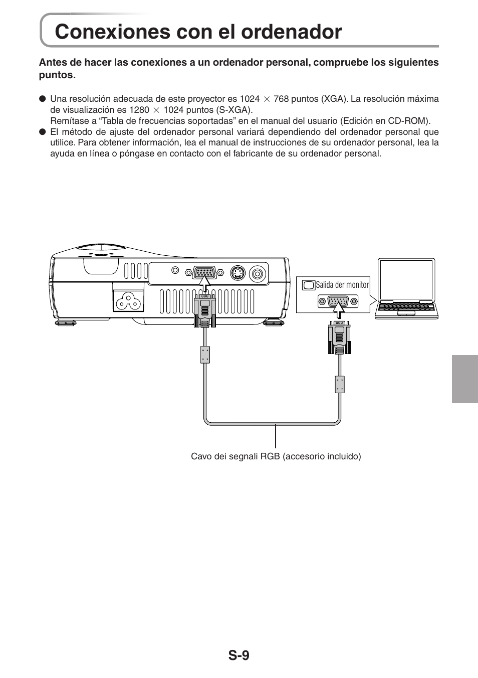 Conexiones con el ordenador | 3M PX5 User Manual | Page 85 / 95