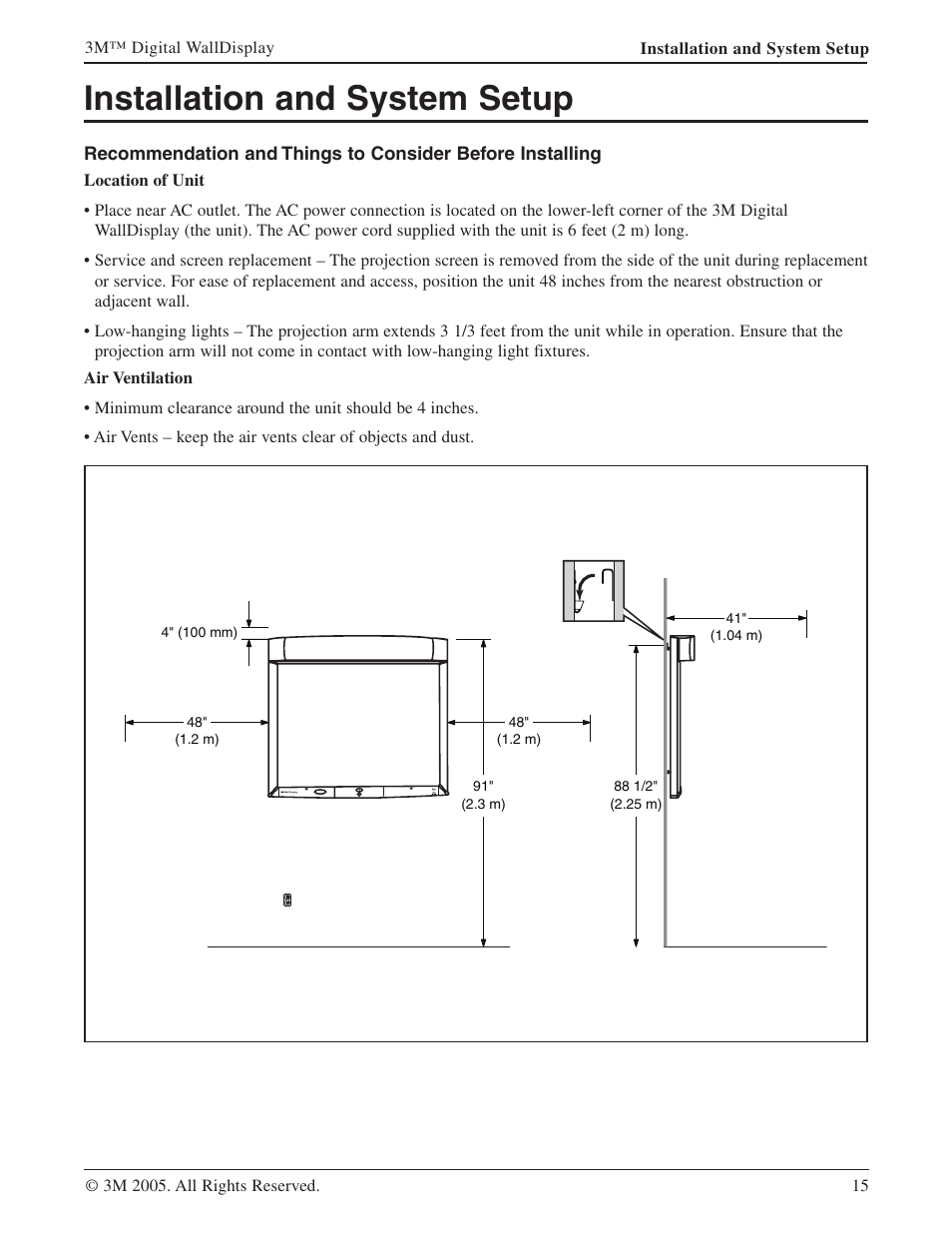 Installation and system setup | 3M 9000PD User Manual | Page 15 / 46