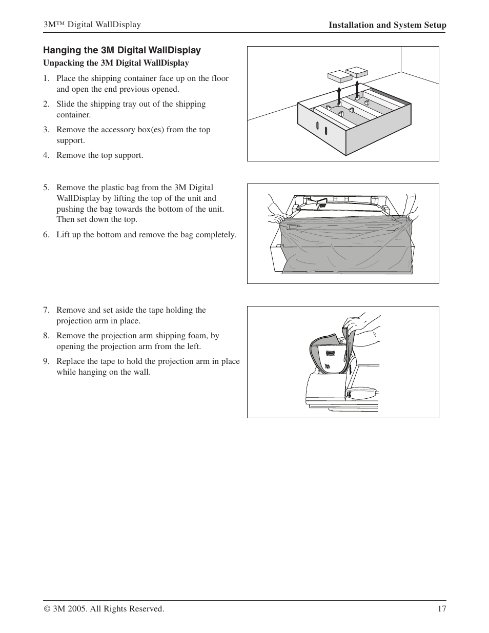 Hanging the 3m digital walldisplay | 3M 9000PD User Manual | Page 17 / 46