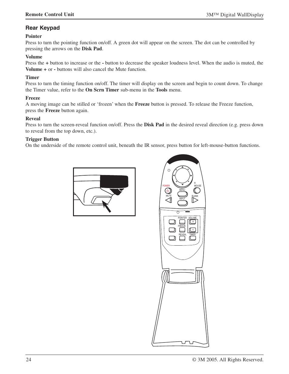 Rear keypad | 3M 9000PD User Manual | Page 24 / 46