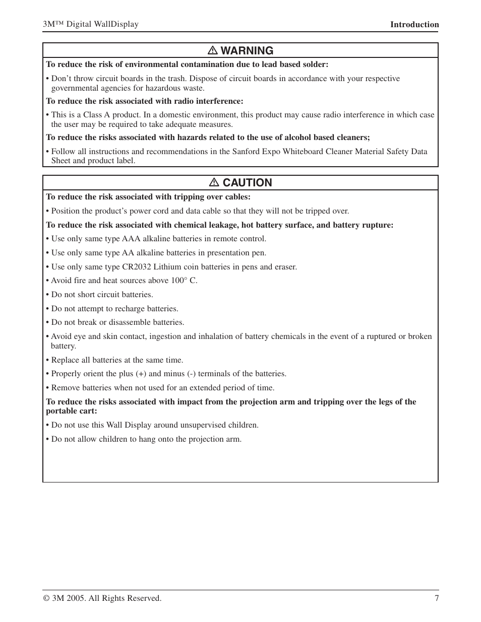 Warning, Caution | 3M 9000PD User Manual | Page 7 / 46