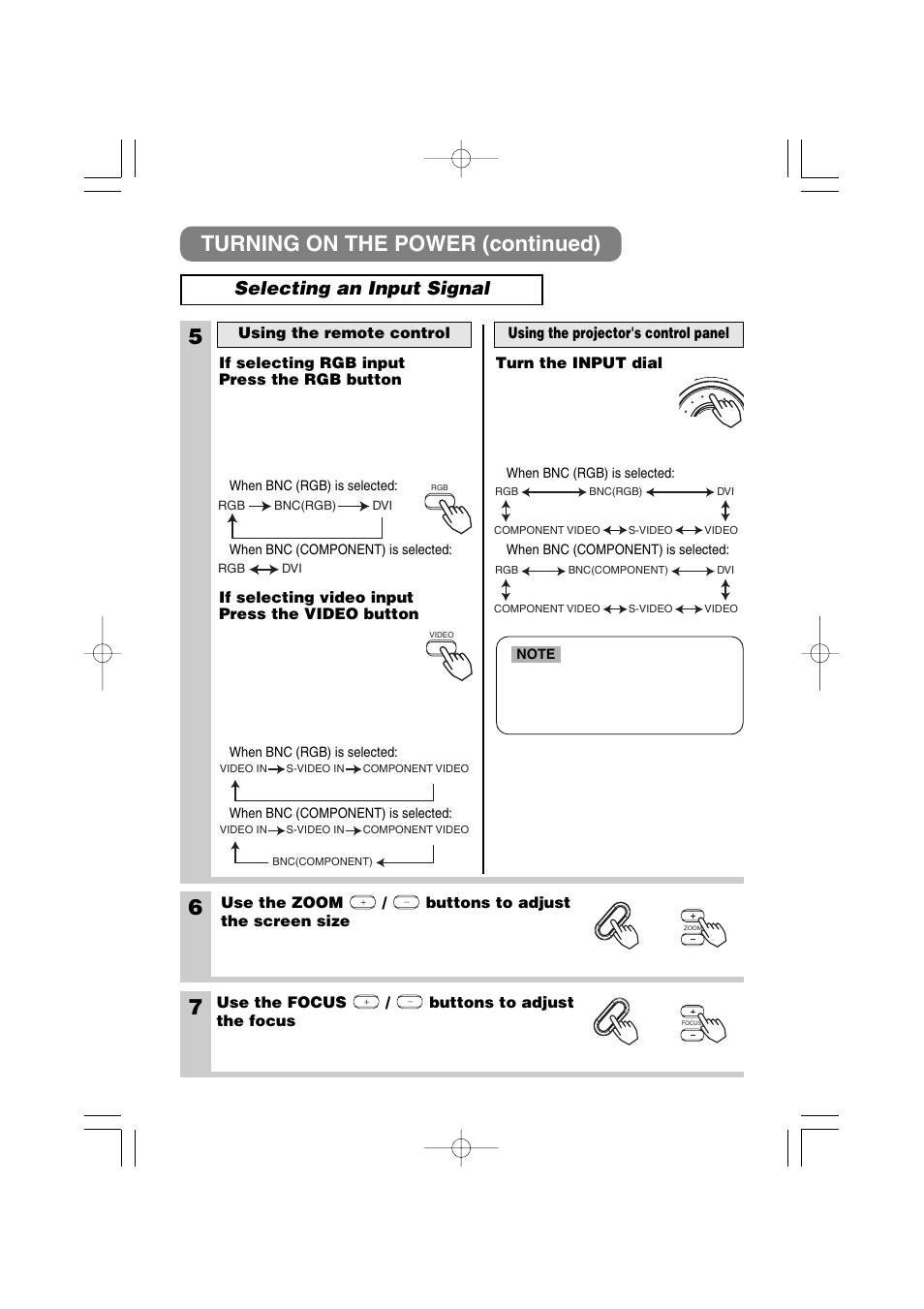 Turning on the power (continued), Selecting an input signal | 3M MP8790 User Manual | Page 17 / 44