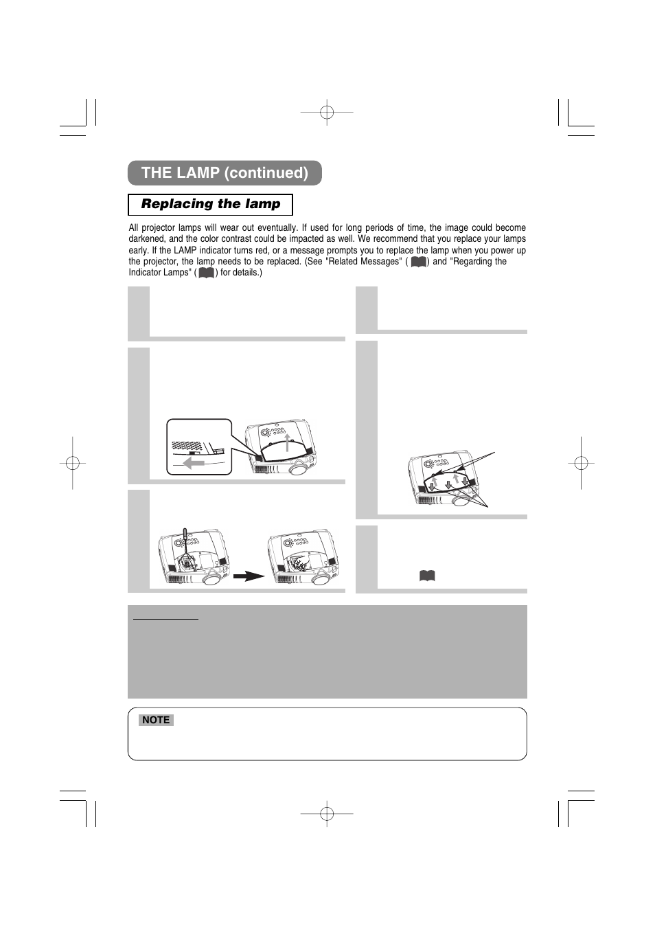 The lamp (continued), Replacing the lamp | 3M MP8790 User Manual | Page 35 / 44