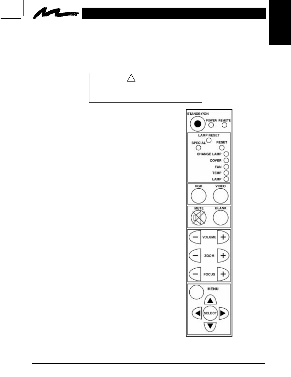 Operating the projector, 1. turning on the projector, Caution | 3M MP8660 User Manual | Page 13 / 38