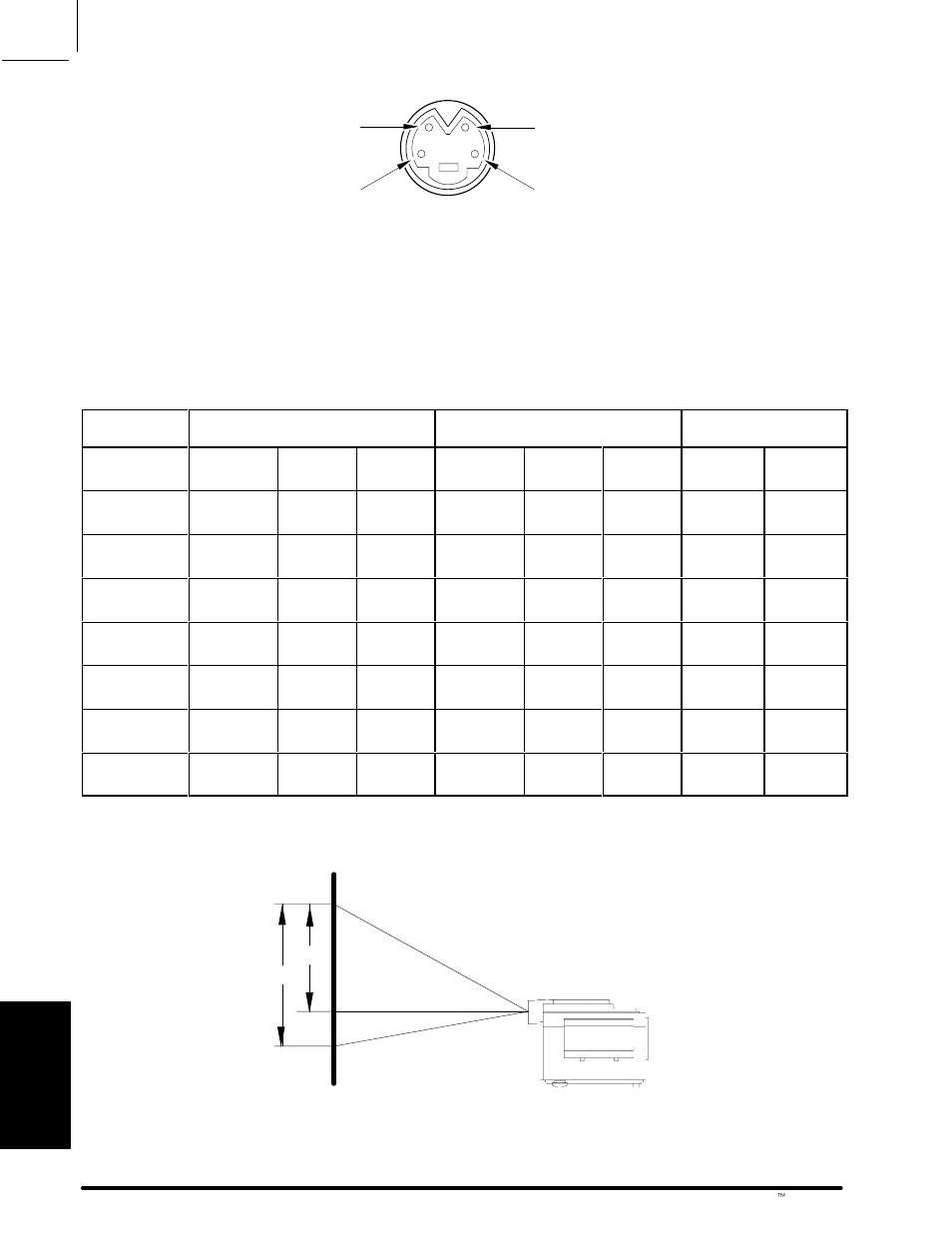 A-2. s-video input signal terminal, A–3. projector-to-screen distances, A–2. s-video input signal terminal | 3M MP8660 User Manual | Page 29 / 38