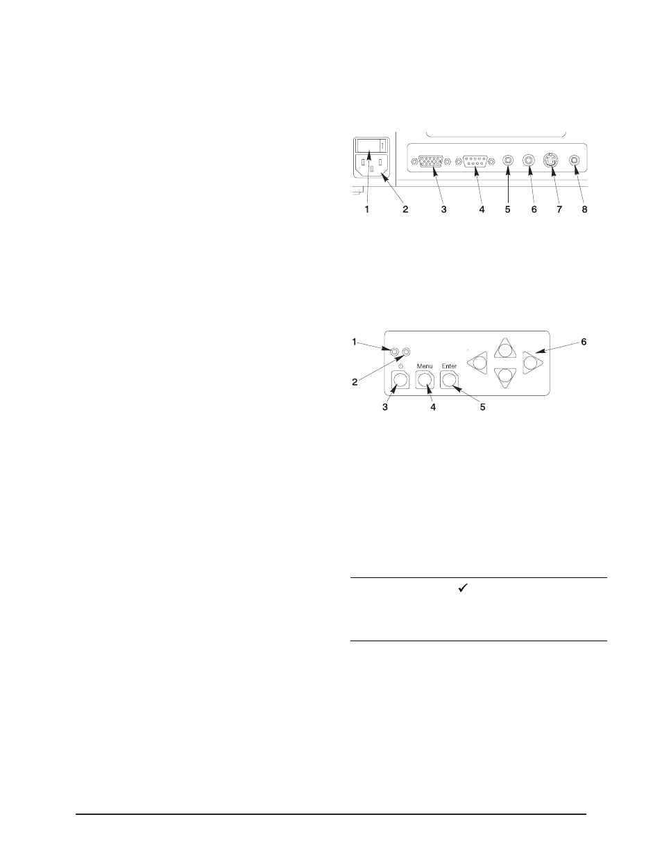 3. projector terminal connections, 4. control panel keypad, 5. mouse connection | 6. image size (projector-to-screen distance), 3. p, Rojector, Erminal, Onnections, 4. c, Ontrol | 3M MP8610 User Manual | Page 10 / 37