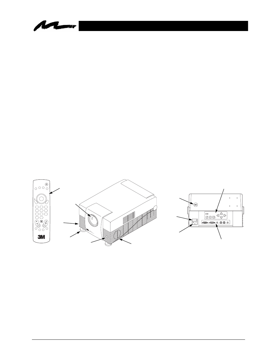 1. machine characteristics, 2. parts identification list, 1. m | Achine, Haracteristics, 2. p, Arts, Dentification | 3M MP8610 User Manual | Page 8 / 37