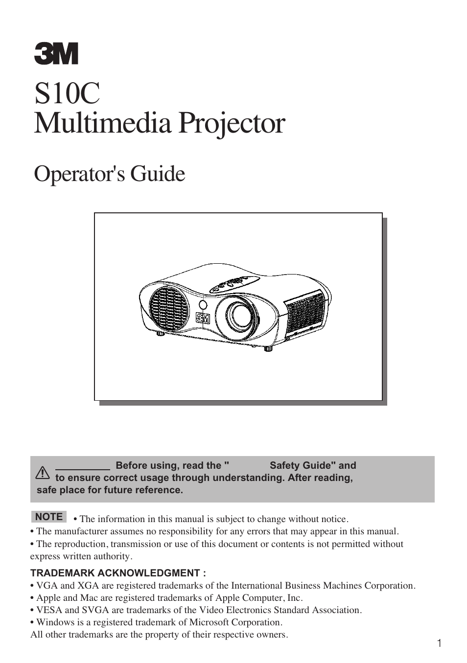 3M S10C User Manual | 45 pages