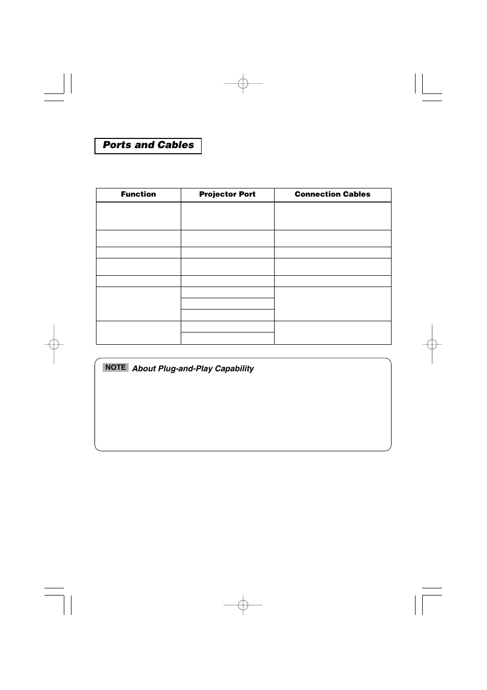 Ports and cables, About plug-and-play capability | 3M MP7640i/MP7740i User Manual | Page 10 / 40