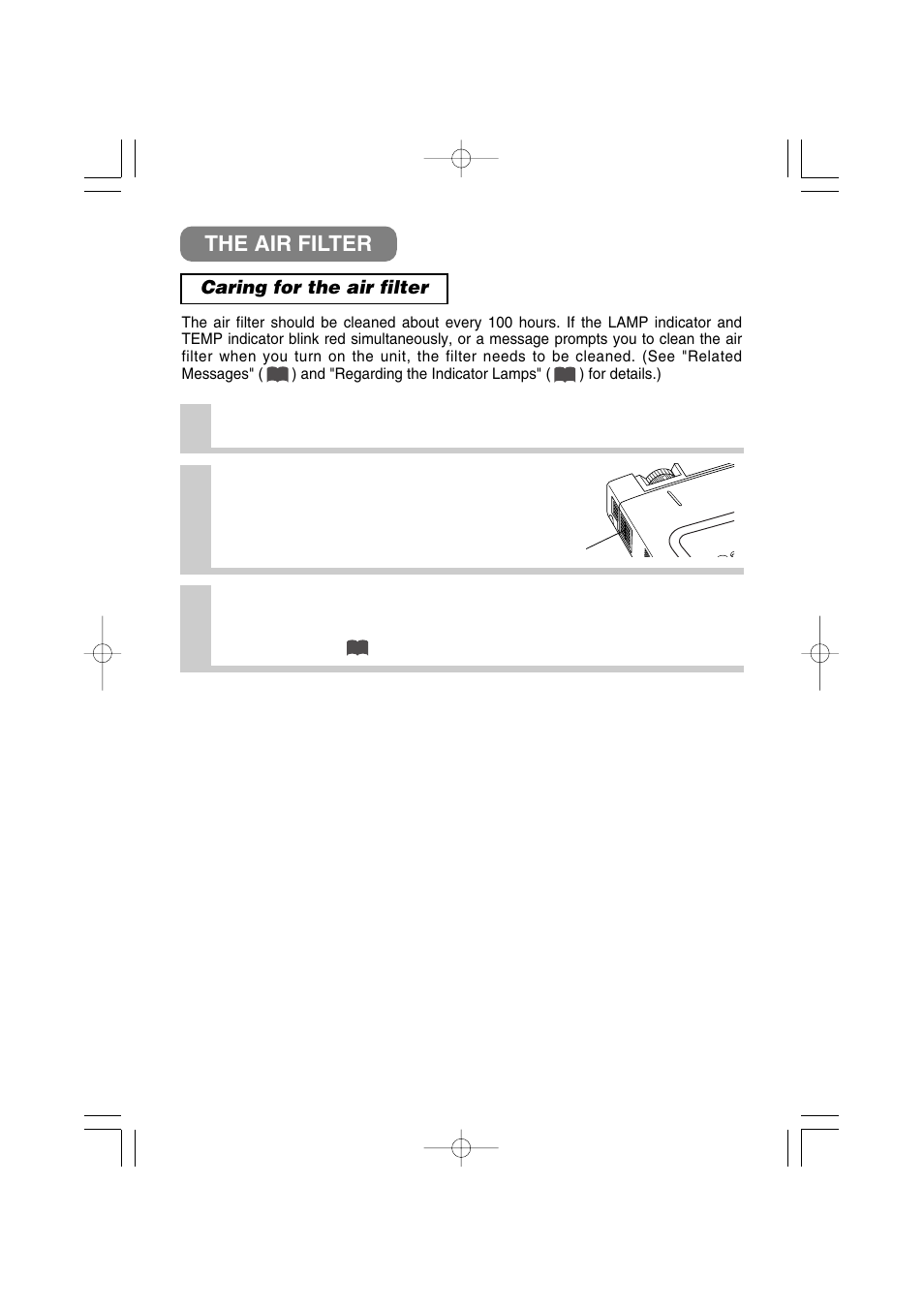 The air filter | 3M MP7640i/MP7740i User Manual | Page 32 / 40