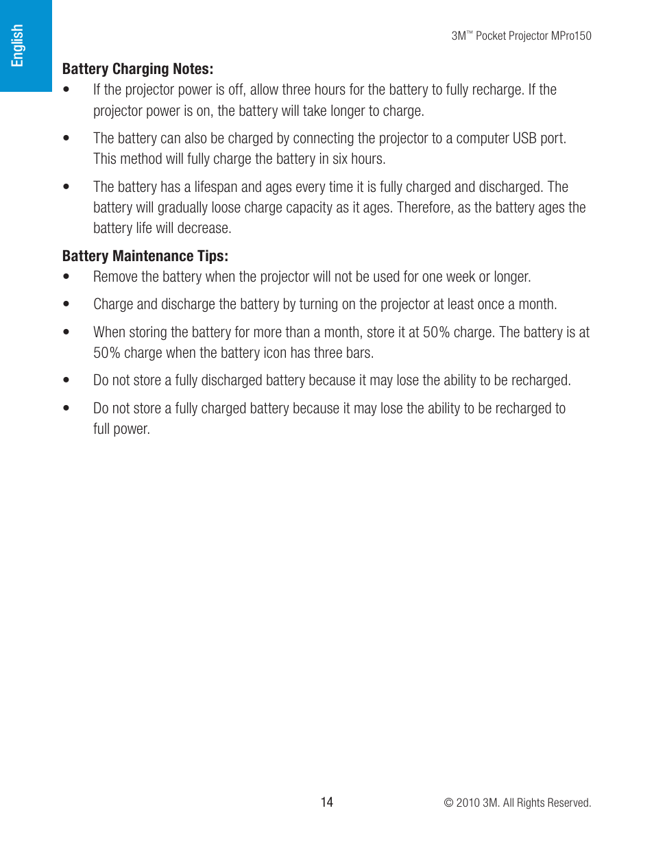 3M MPro150 User Manual | Page 14 / 58