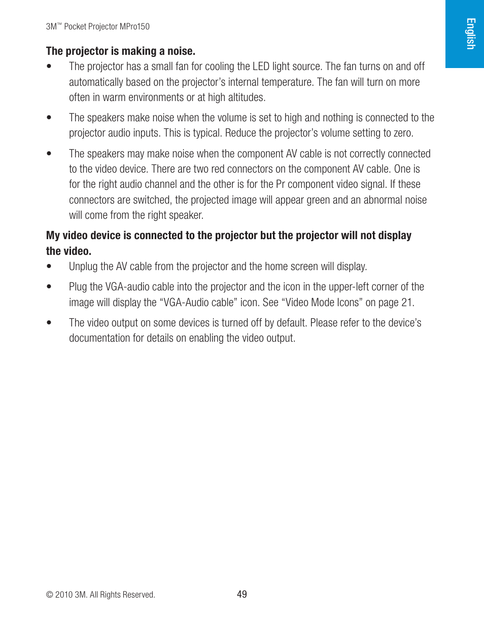 3M MPro150 User Manual | Page 49 / 58
