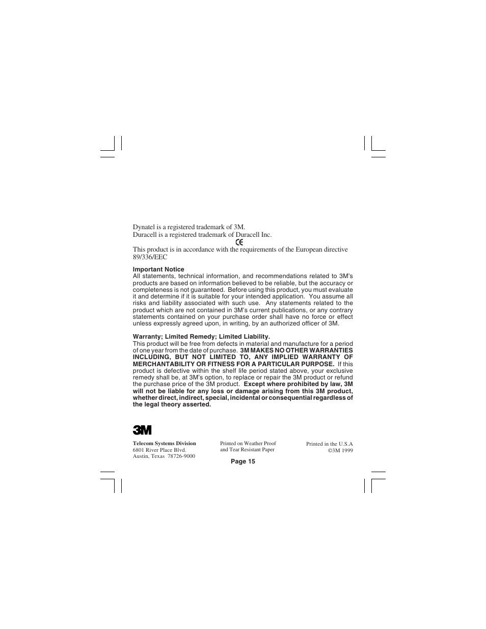 3M 2210E User Manual | Page 16 / 16