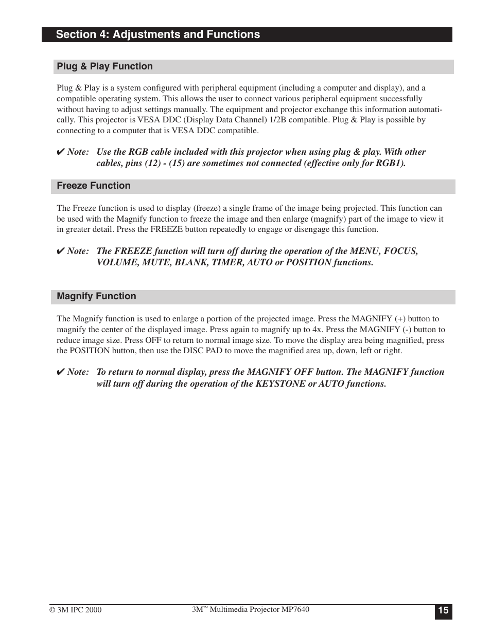 3M MP7640 User Manual | Page 15 / 28