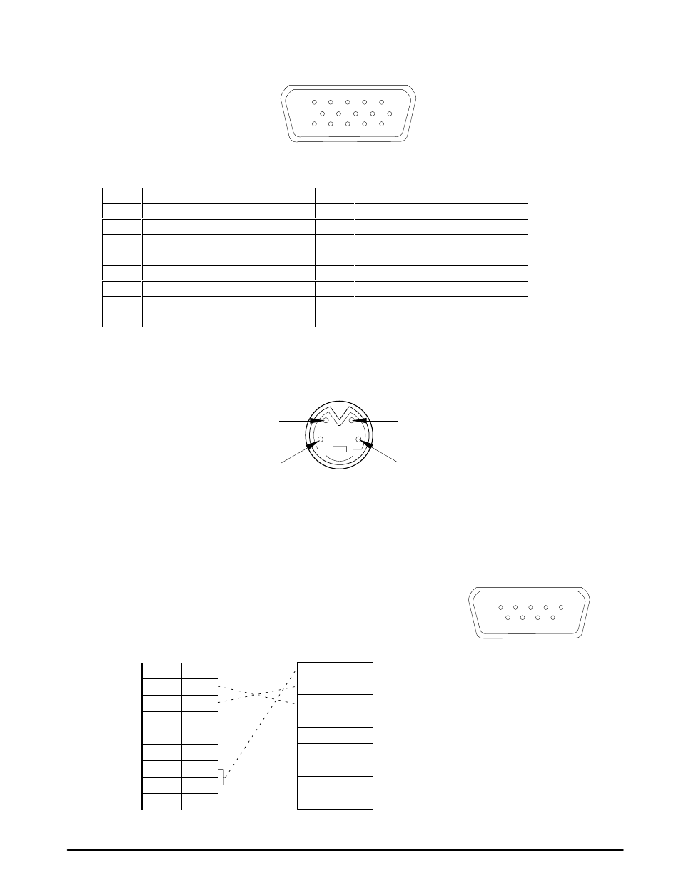 5. computer video (rgb) input terminal, 6. s-video input signal terminal, 7. rs-232 cable (mouse control) | Figure 9-1. d-sub 15 pin hd connector | 3M MP8030 User Manual | Page 30 / 31