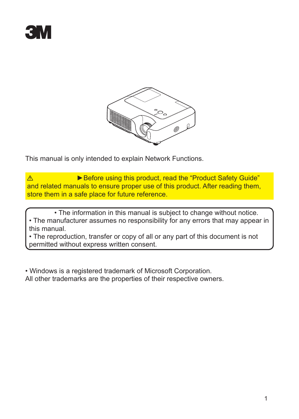 3M Multimedia Projector X62w User Manual | 84 pages