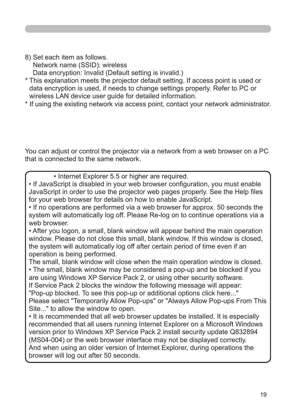 3M Multimedia Projector X62w User Manual | Page 19 / 84