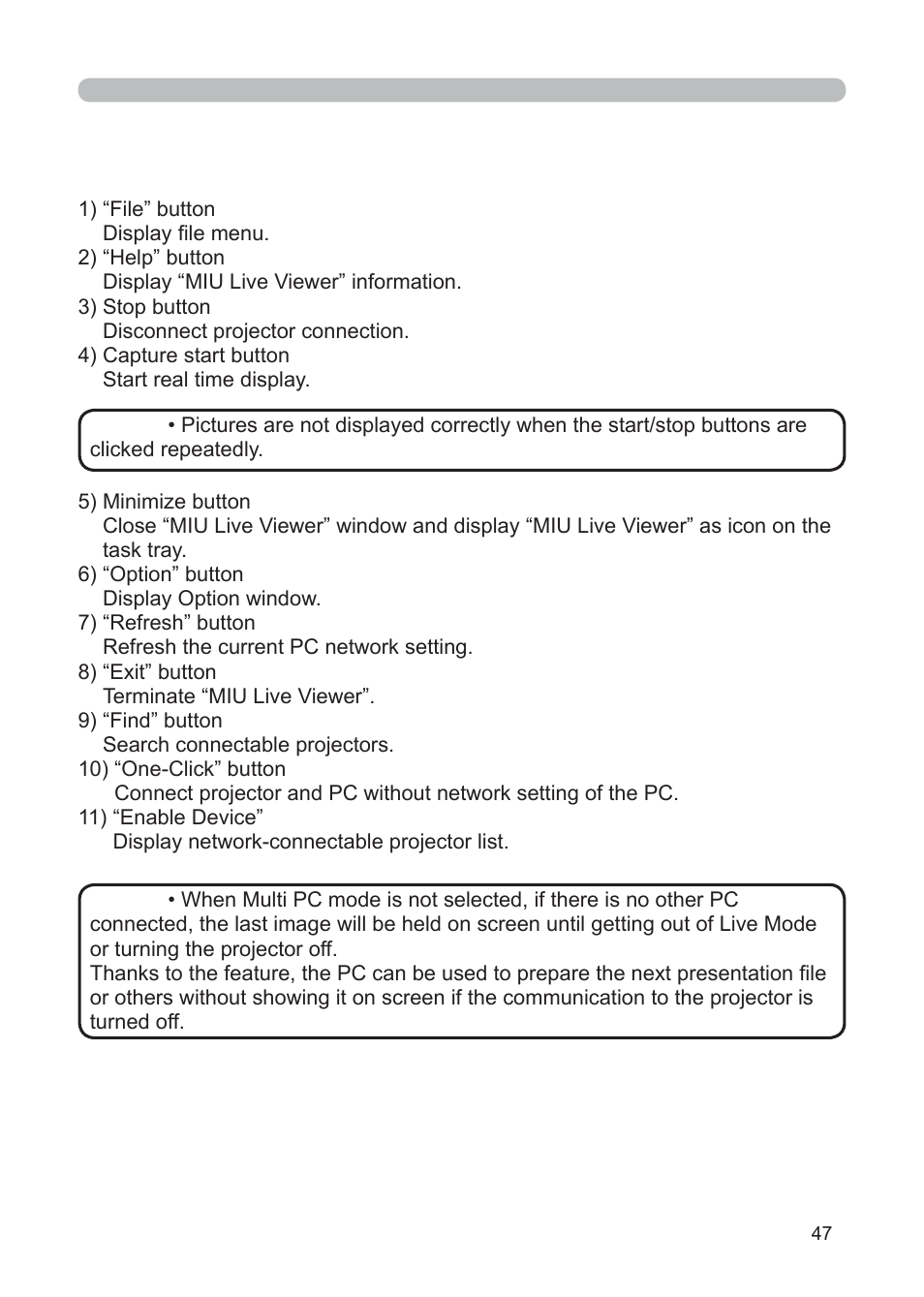 3M Multimedia Projector X62w User Manual | Page 47 / 84