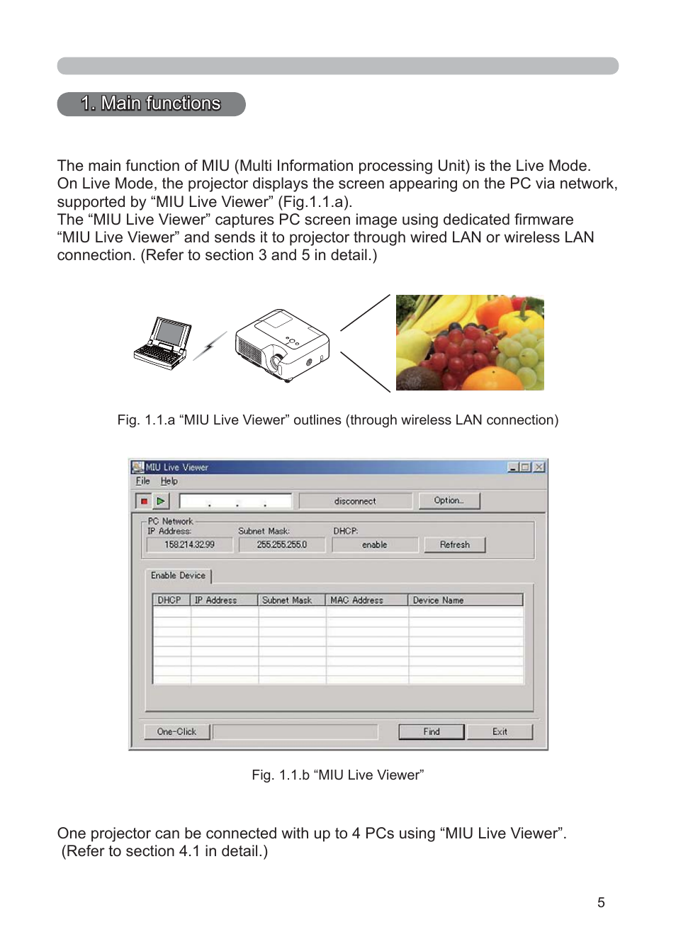 Main functions | 3M Multimedia Projector X62w User Manual | Page 5 / 84