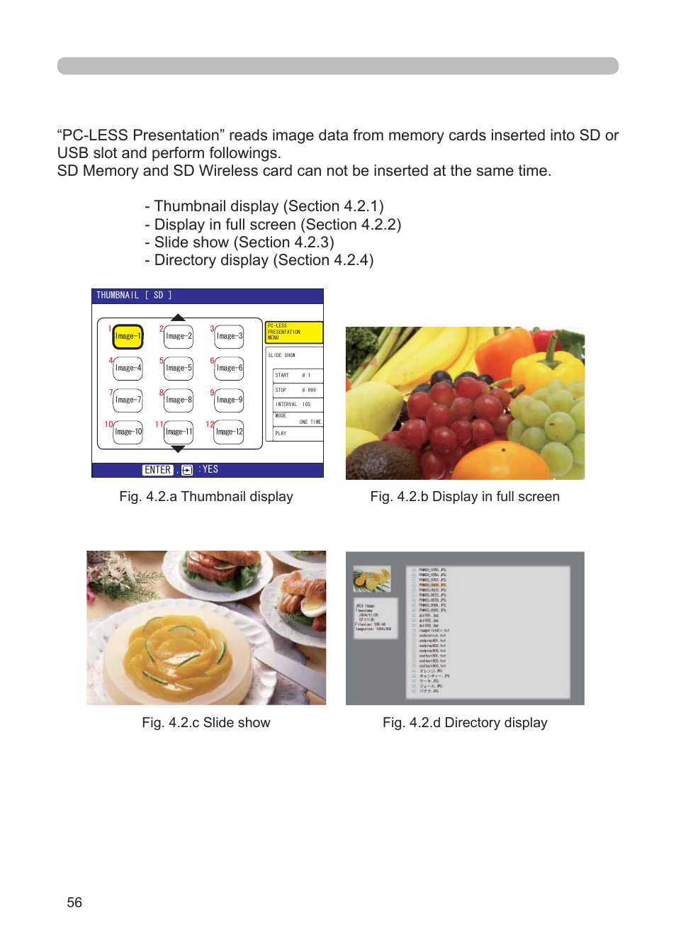 2 utilize “pc-less presentation” – advanced, Utilize projector – advanced | 3M Multimedia Projector X62w User Manual | Page 56 / 84